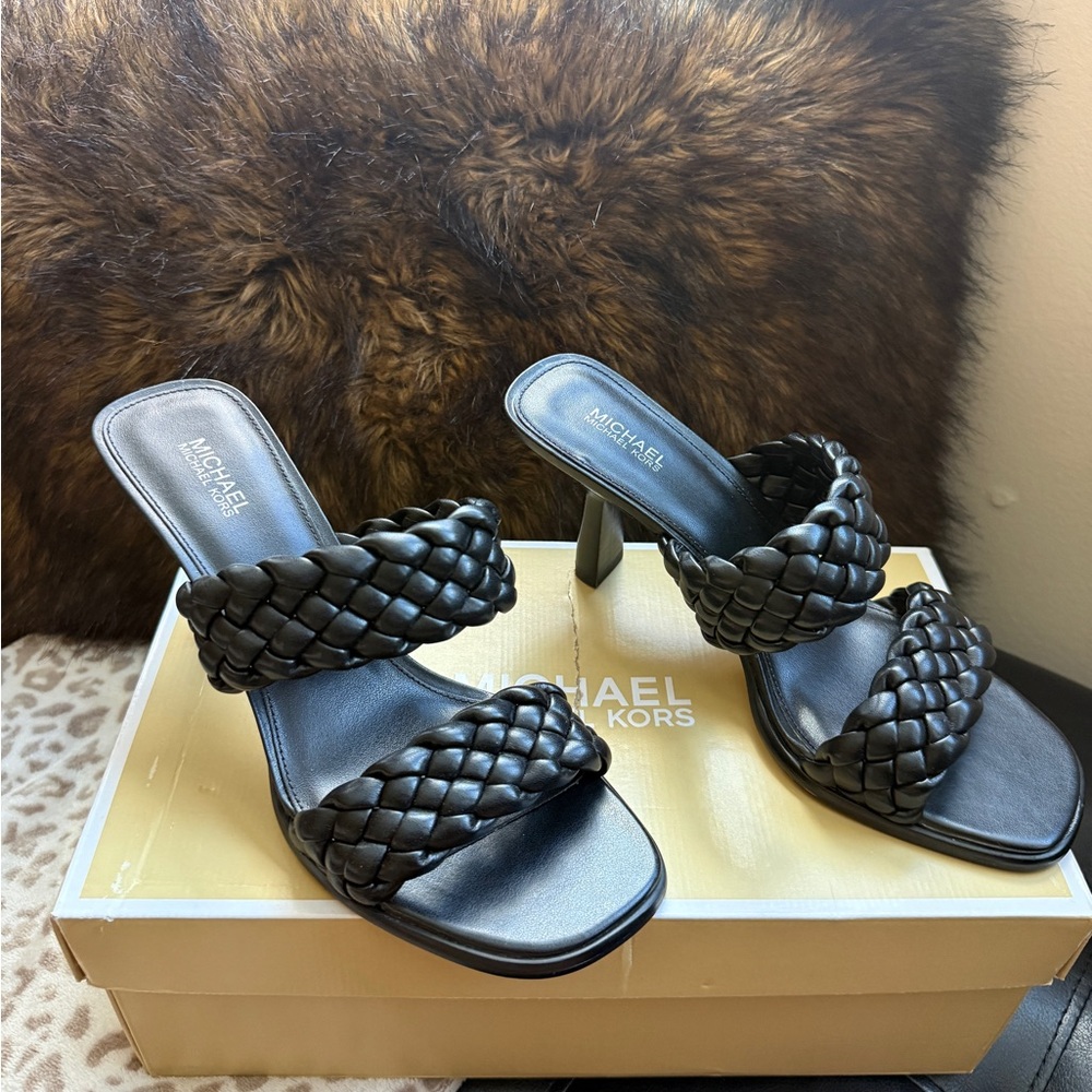 Michael Kors Black Braided Heels